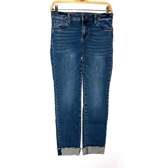 Kut From The Kloth Ankle Straight Leg Cuffed Jeans Size 2 - Picture 1 of 11